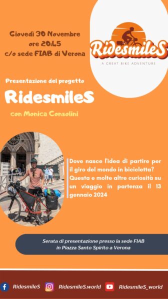 2023.11.30 Ridesmiles - A great bike adventure - Monica Consolini (locandina)