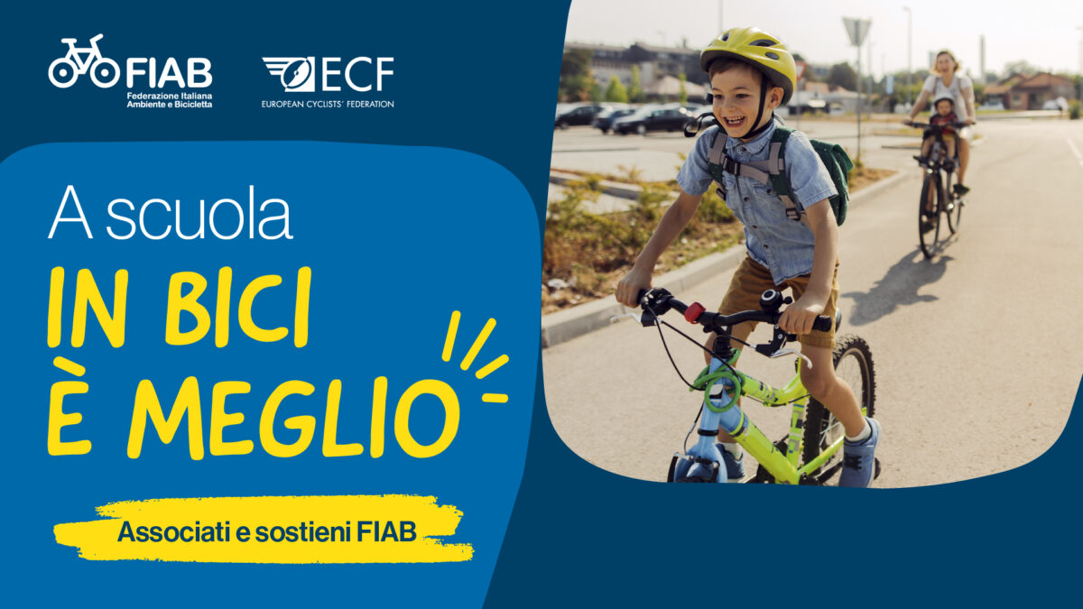 FIAB Tesseramento 2025 (campagna In bici è meglio) - FB-Post 01 (a scuola)